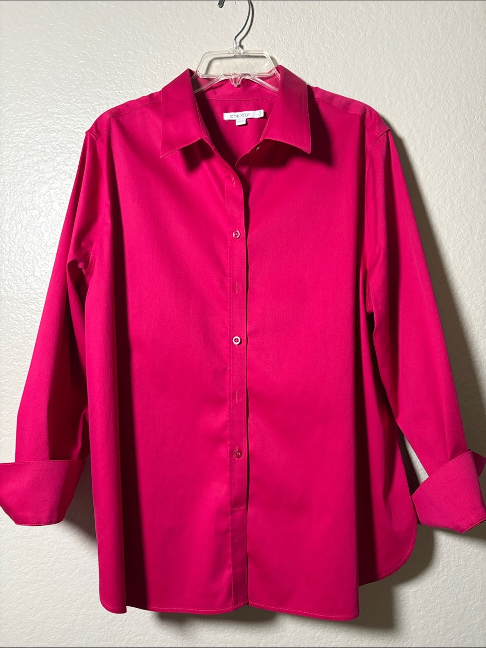 Chico's Fuchsia Button-Front Blouse